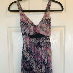 RACHEL Rachel Roy Pink and Black Floral Cutout Maxi Dress
